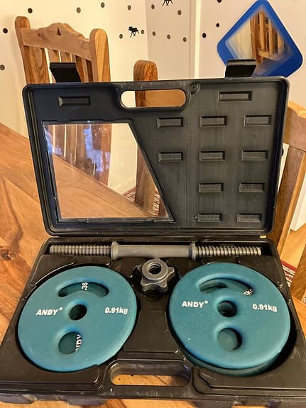 Andy hantelset med vikter 0,91 kg och 1,82 kg blå