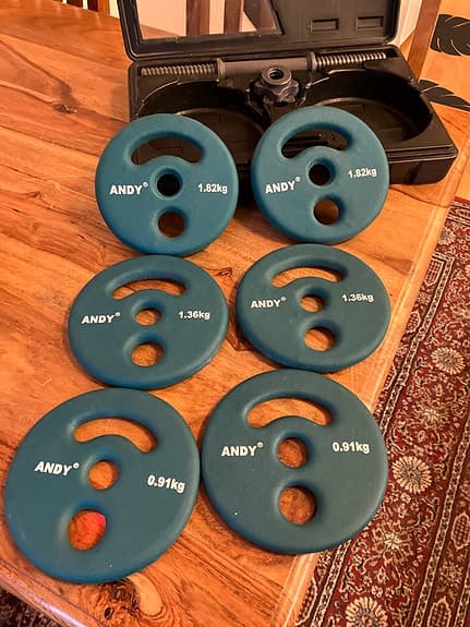 Andy hantelset med vikter 0,91 kg och 1,82 kg blå
