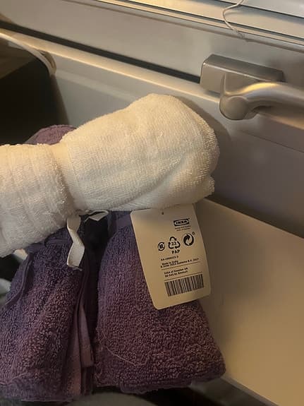 Ikea handdukar 2-pack vit och lila bomull