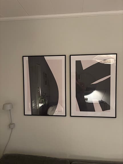 Två tavlor/posters inkl. stålram 50x70