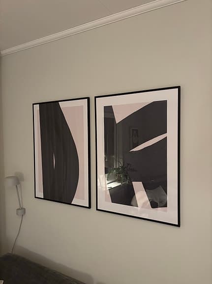 Två tavlor/posters inkl. stålram 50x70
