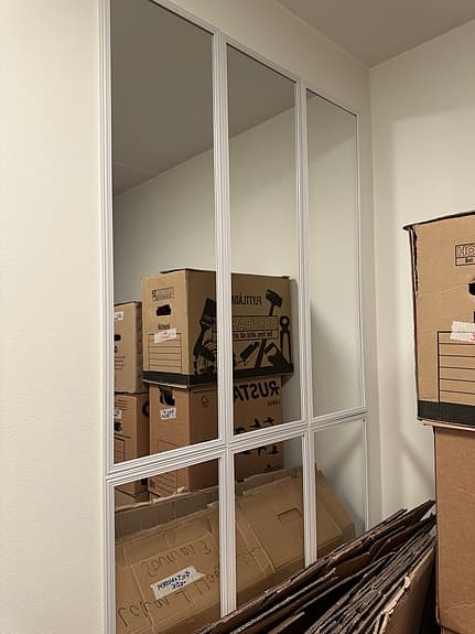 6st speglar 110x34 cm, vit ram