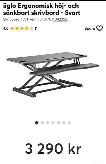 iiglo Ergonomisk höj- och sänkbart skrivbord