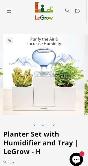 LeGrow krukor med luftfuktare för inomhusväxter