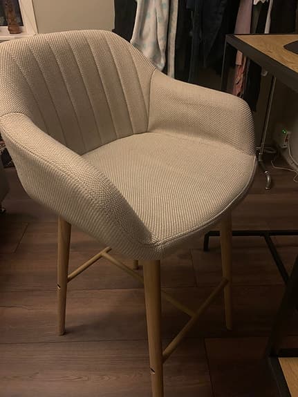 ADSLEV Barstol ADSLEV beige tyg/natur ekfärgad