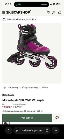 Rollerblade Macroblade 100 3WD W Rullskridskor barn storlek 38 lila