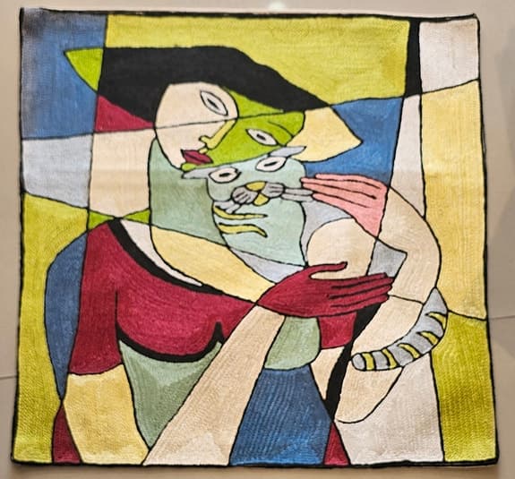 Handgjorda färgglada kuddfodral med kattmotiv