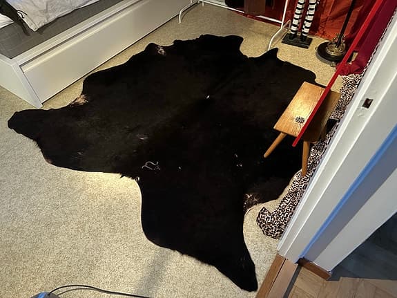 IKEA KOLDBY Matta i skinn svart