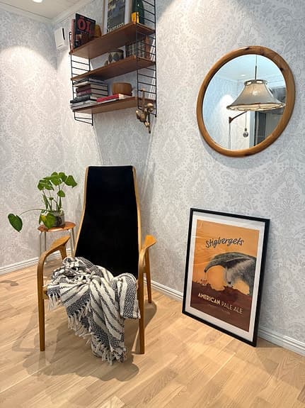 RUND FURU SPEGEL, RETRO VINTAGE FUNKIS. KAN SKICKAS