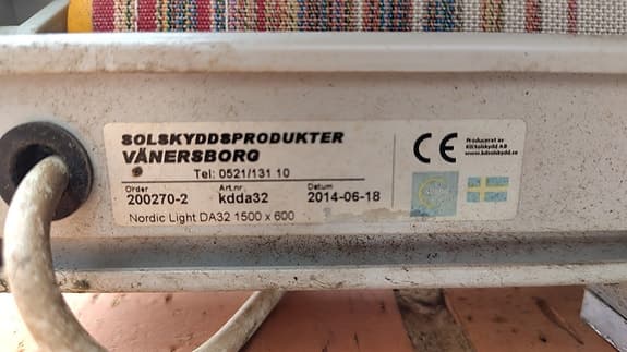 Kvalitets Fönster Markis med motor och fjärrkontroll Nordic Light DA32 1500x600