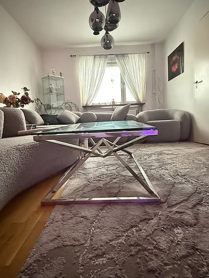 IKEA Aage Petersen soffbord i glas och metall