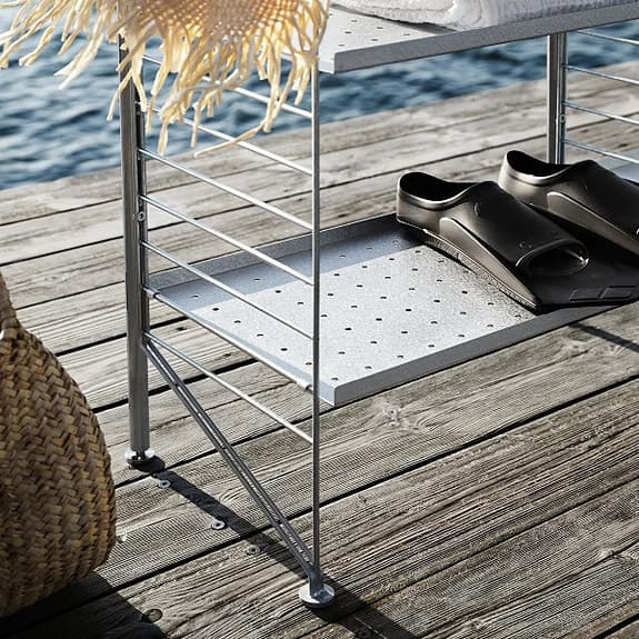 String Hylla grå metall