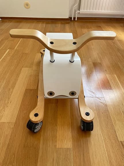 Wishbone Flip 2-i-1 Gungande och Rullande Trälekotsak, Vit