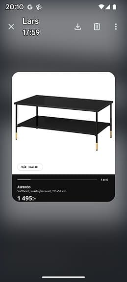 Soffbord i härdat svart glas felköp slumpas bort!!