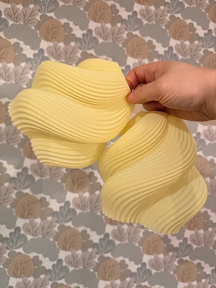 Lampskärmar snurriga gul/ljusgul 2 st