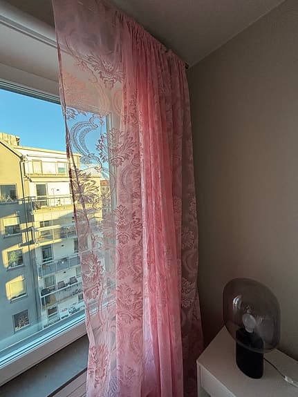 Spetsgardin, rosa 2 st