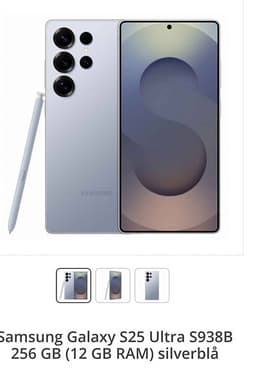 Samsung Galaxy S 25 Ultra Silverblå 256 GB Olåst