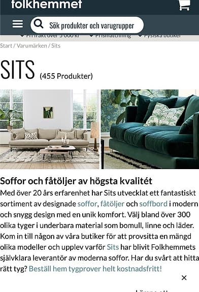Sits lux soffa från Folkhemnet Linne i mycket fint skick .