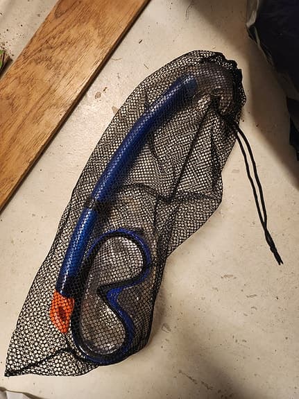 Blå snorkel och cyklop