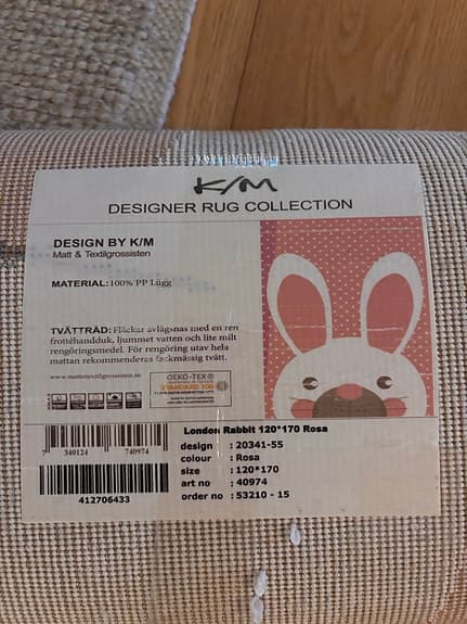 London Rabbit Matta 120*170 Rosa