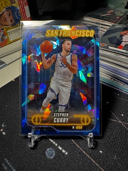 Topps Stephen Curry Blue Saphire Cracked Ice Basketkort San Francisco