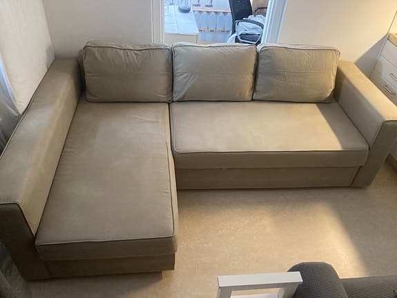 Ikea Bäddsoffa Månstad Beige 3 Sits Soffa Nytvättade Kuddfodral Inkl Hemleverans