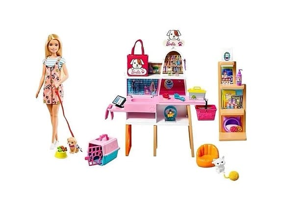 Barbie djuraffär med tillbehör