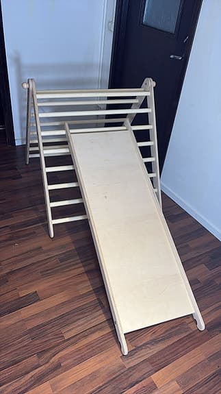 Stor klätterstege 87 cm & rutschkana 140 cm – Lek & motorik