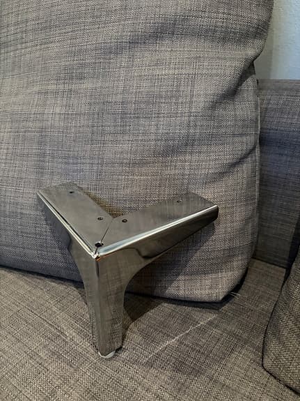 Metallben för möbler i krom 12 cm höga