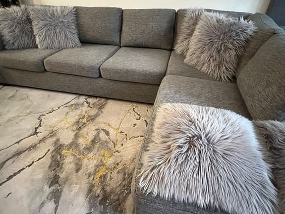 Mio hörnsoffa grå – 295 /195cm med divan