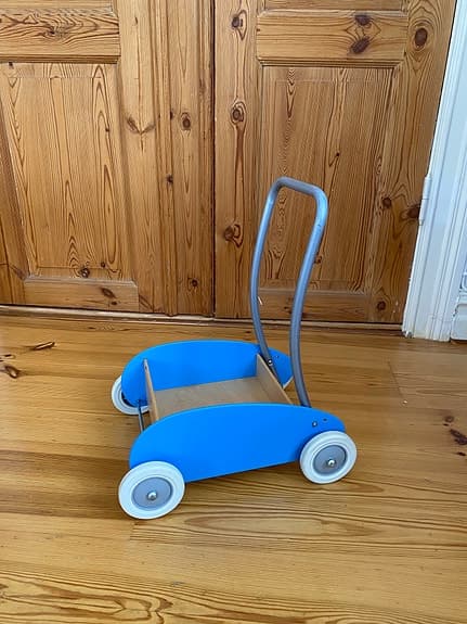 IKEA lära-gå-vagn i trä, blå