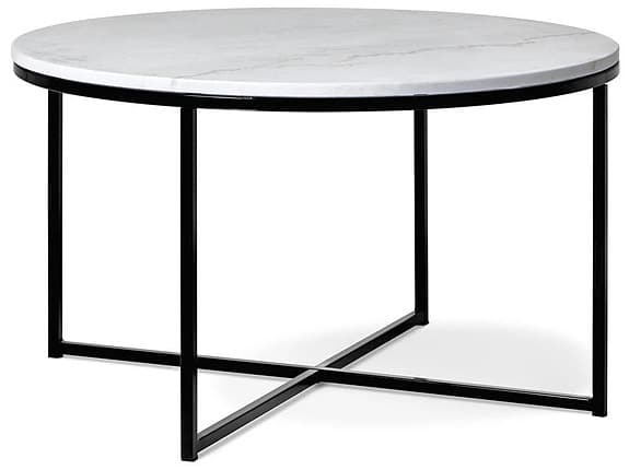 Mio soffbord (Novali) vit marmor med glasskiva - som ny!