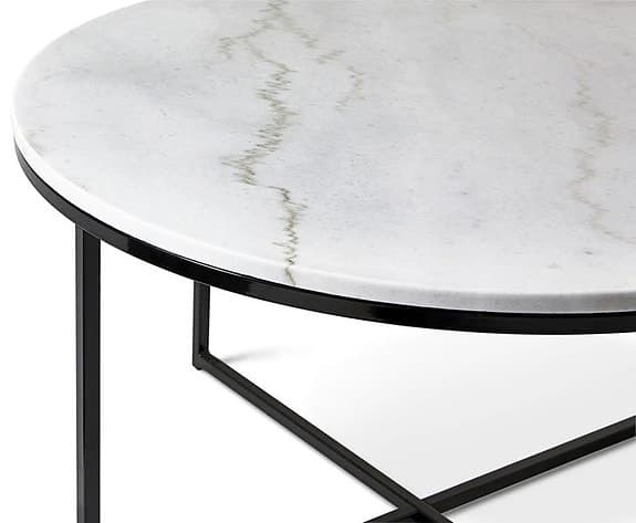 Mio soffbord (Novali) vit marmor med glasskiva - som ny!
