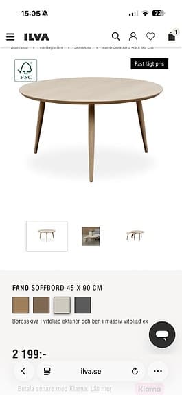Soffbord från Ilva - nyskick