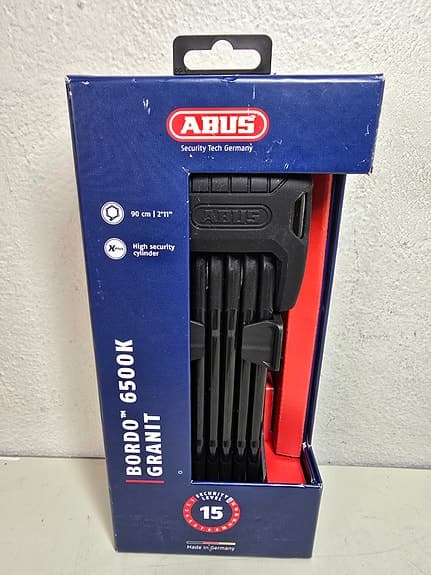 Abus Bordo Granit 6500K Vikbart 90cm lång cykelås  NYTT