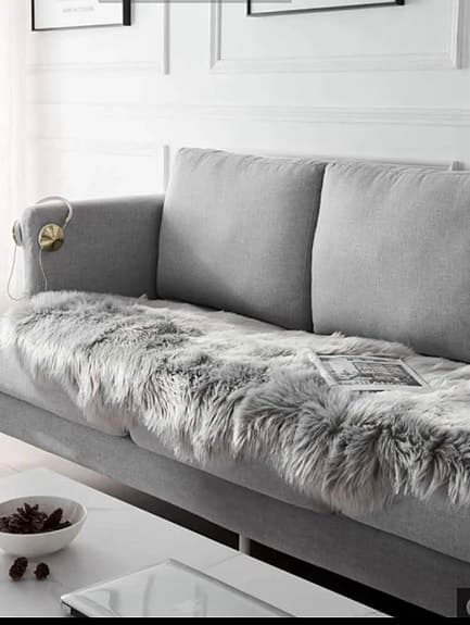 Matta i konstpäls grå