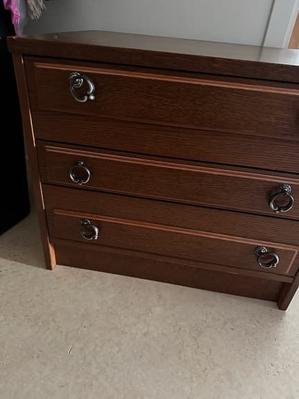 IKEA byrå mörkbrun trä med tre lådor