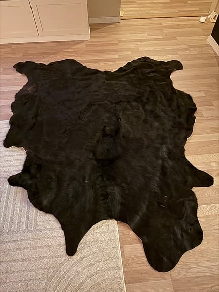 IKEA KOLDBY äkta kohud – svart koskinnsmatta – stor & exklusiv