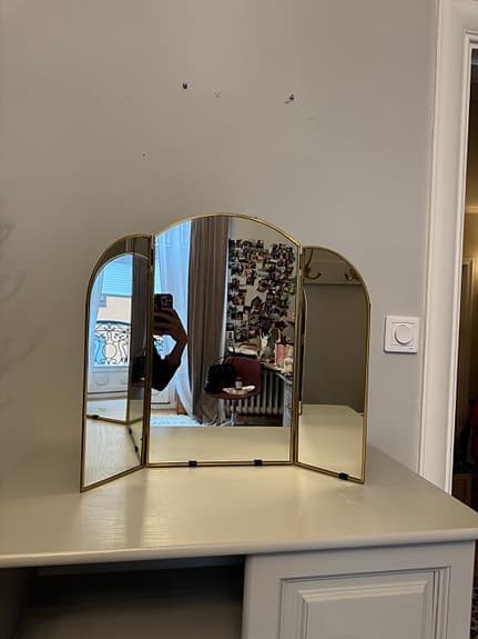 H&M Home spegel trifold bordsspegel guld
