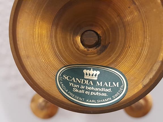 Ljusstake i mässing – 5-armad – Scandia Present, Karlshamn Sweden.