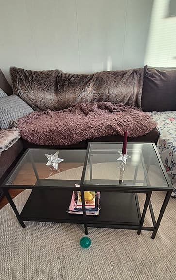 Soffbord glas svart metall