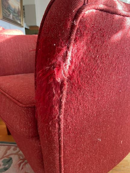 Bröderna Anderssons soffgrupp tyg röd