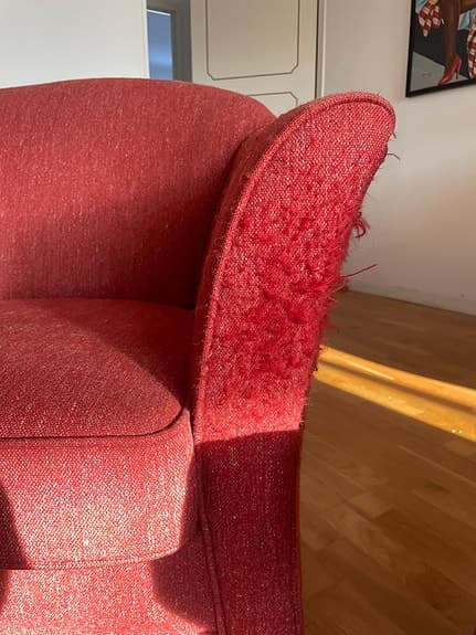 Bröderna Anderssons soffgrupp tyg röd