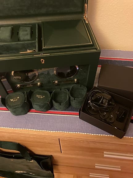 Wolf klockuppdragare och klocklåda grön