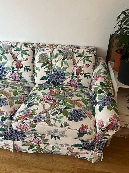 En hörnsoffa vintage 70 tal köpt på brand stationen