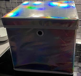 Förvaringslåda i skimrande färger ihopfällbar