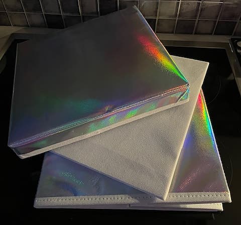 Förvaringslåda i skimrande färger ihopfällbar