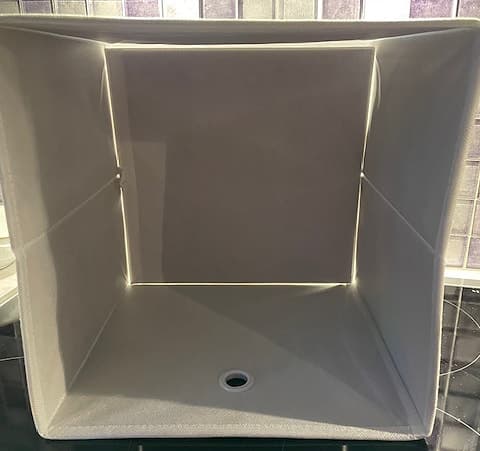 Förvaringslåda i skimrande färger ihopfällbar