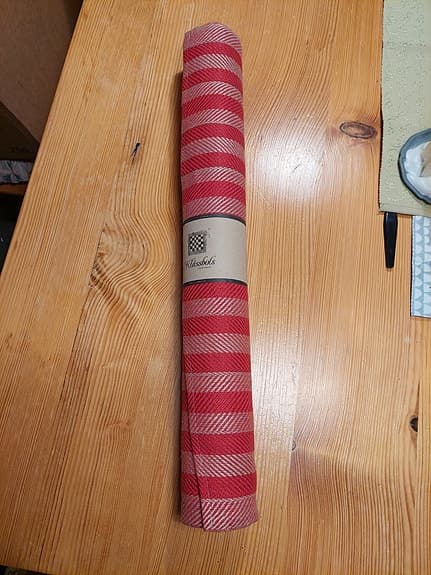Klässbols linneväveri tyg röd 50x150 cm