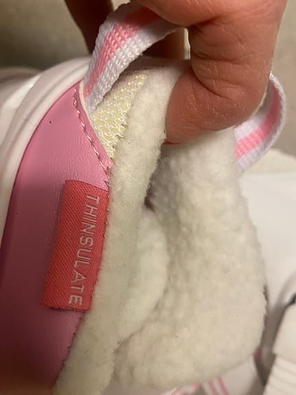Thinsulate barnskridskor justerbar storlek 30–33 vit rosa